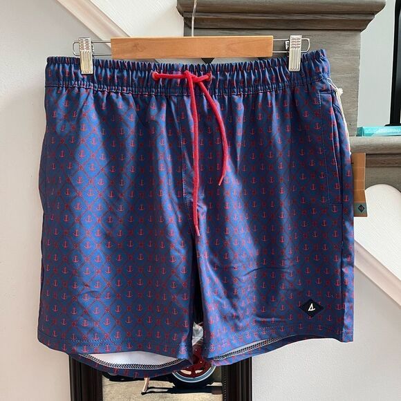 Sperry Navy Anchor Swim Trunks sz M NWT - Picture 1 of 7